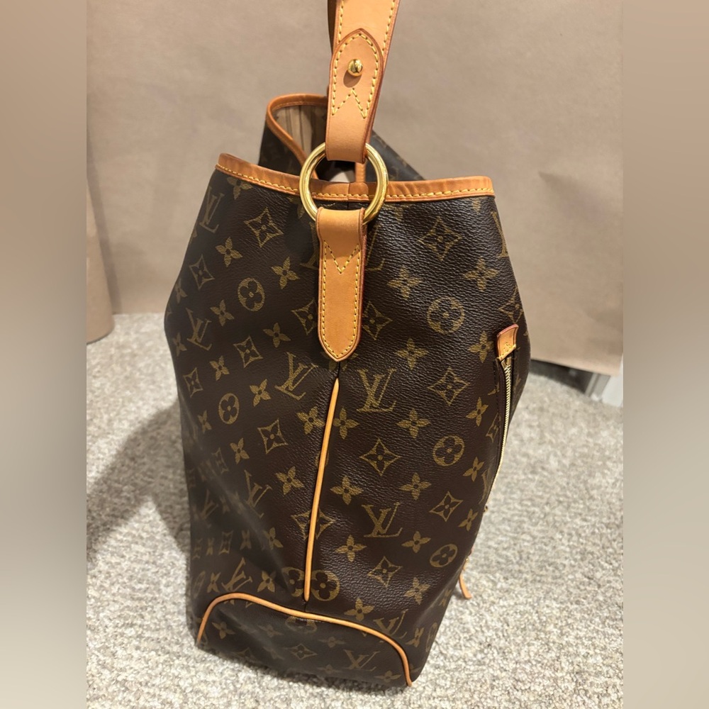 Louis Vuitton Monogram Tote in Brown and Tan Leather Trim - Picture 6 of 13